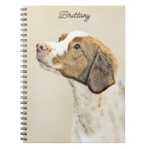 Bretagne Malerei - Niedliche Original Hunde Kunst Notizblock
