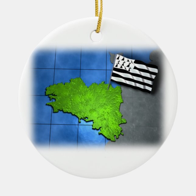 Bretagne mit seiner eigenen Flagge Keramikornament (Vorne)