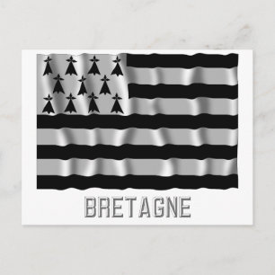 Bretagne schwenkende Fahne mit Namen Postkarte