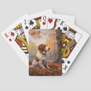 Bretagne Spaniel im Herbst Leaves Fall Inspiriert Spielkarten