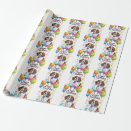 Bretagne Spaniel mit Balloons Geschenkpapier