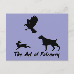 Bretagne Spaniel und Falconry Postkarte