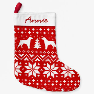 Bretagnespaniel-HundeSilhouette-Feiertags-Muster Kleiner Weihnachtsstrumpf
