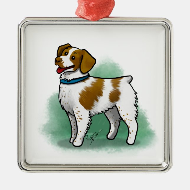 Bretagnespaniel-Verzierung Ornament Aus Metall (Vorne)