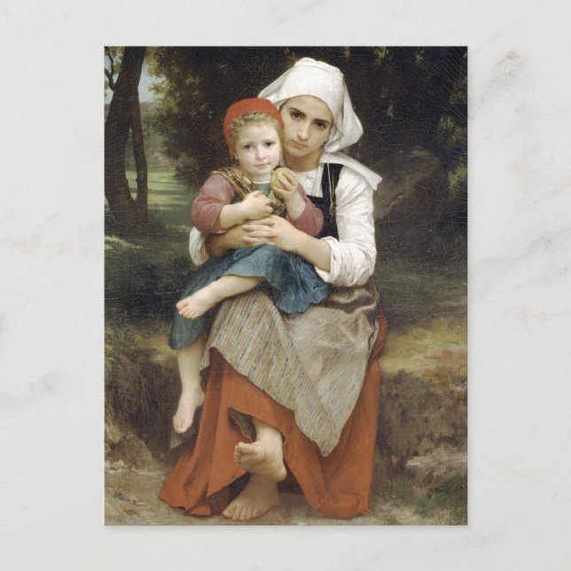 Breton Brother und Sister von Bouguereau Postkarte (Vorderseite)