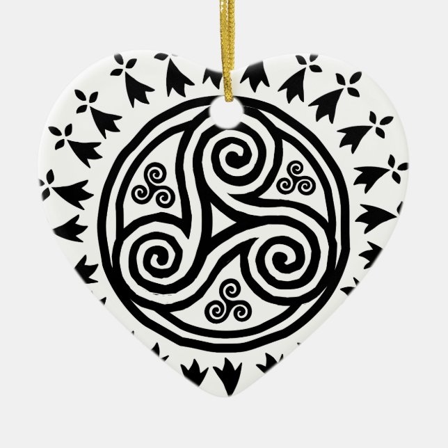 Breton triskel & hermine keramik ornament (Vorne)