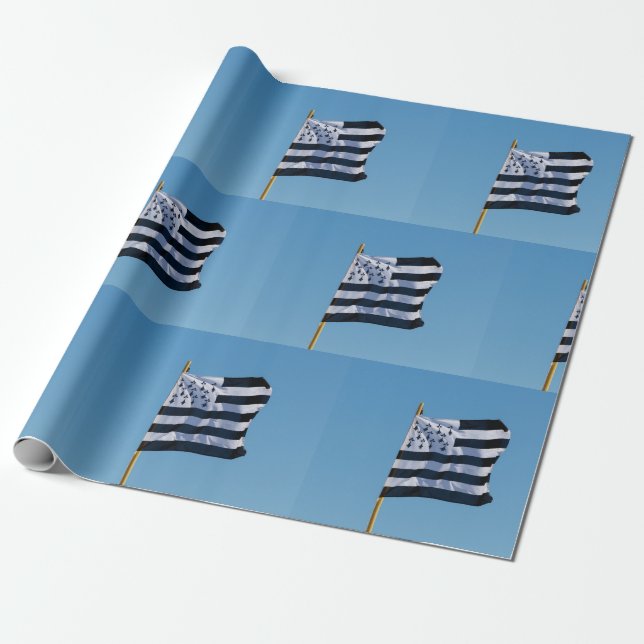 Bretonische Flagge Geschenkpapier (Ungerollt)