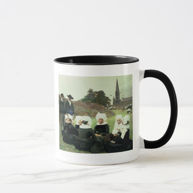 Bretonische Frauen, die an einer Entschuldigung Tasse (Rechts)