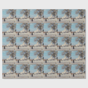 Bretonische Landschaft Dorfarchitektur Geschenkpapier