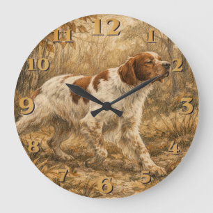 Bretonischer Spaniel Große Wanduhr