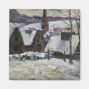 Bretonisches Dorf unter Schnee, 1894 Magnet