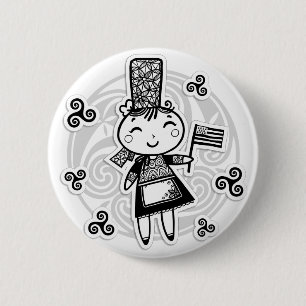 Bretonisches Mädchen Button