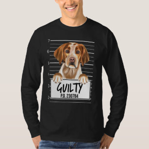 Bretonisches Polizeifoto Schuldig Hund T-Shirt