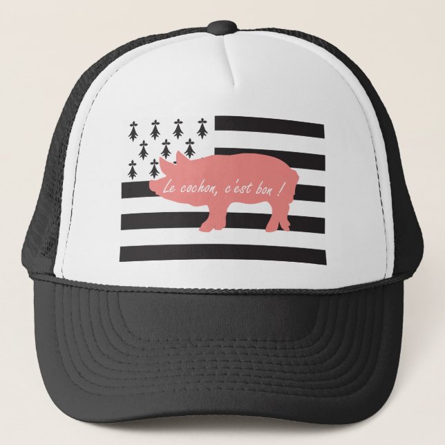 Bretonisches Schwein Truckerkappe (Vorderseite)