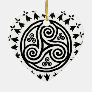 Bretonisches triskel u. hermines keramik ornament