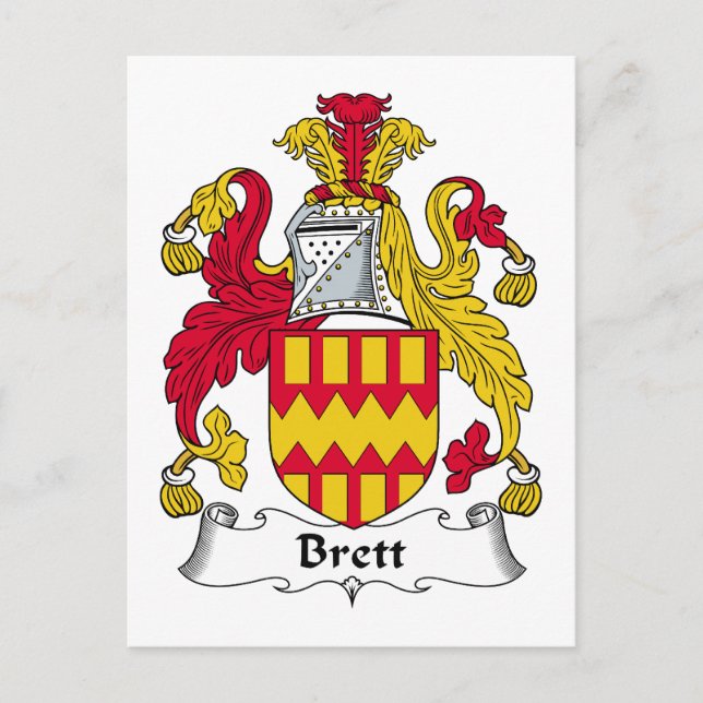 Brett-Familienwappen Postkarte (Vorderseite)