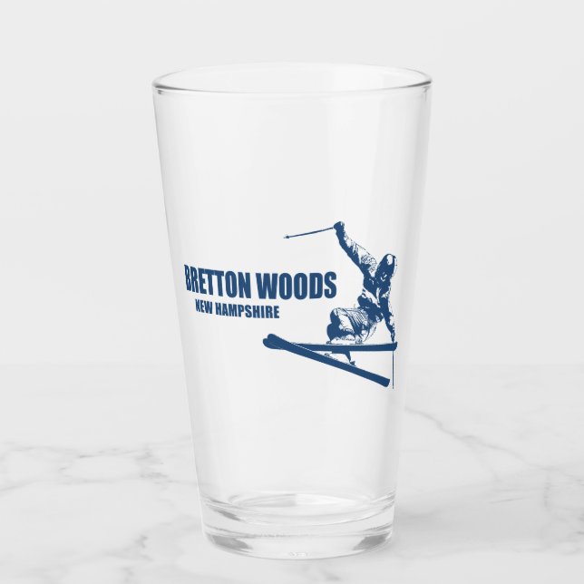 Bretton Woods New Hampshire Skier Glas (Vorderseite)