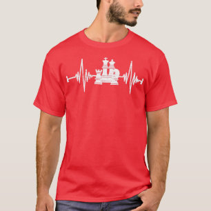 Brettspiel Lover Heartbeat Schach T-Shirt