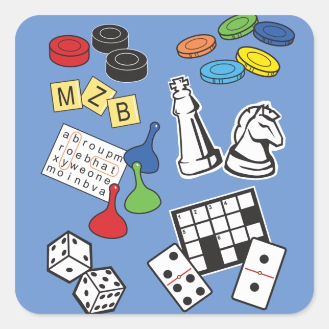 Brettspiele, Bunco, Domino Party Quadratischer Aufkleber (Vorderseite)