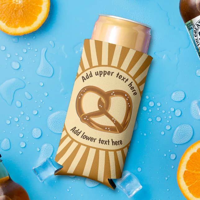 Bretzel Burst Knotted Loaf & 2 Zeilen Text auf Ihr Selters Dosenkühler (Von Creator hochgeladen)