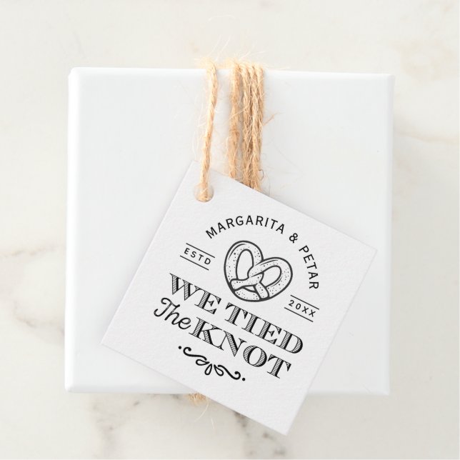Bretzel, den wir dem Knoten danken, dass du Hochze Geschenkanhänger (Beispiel)
