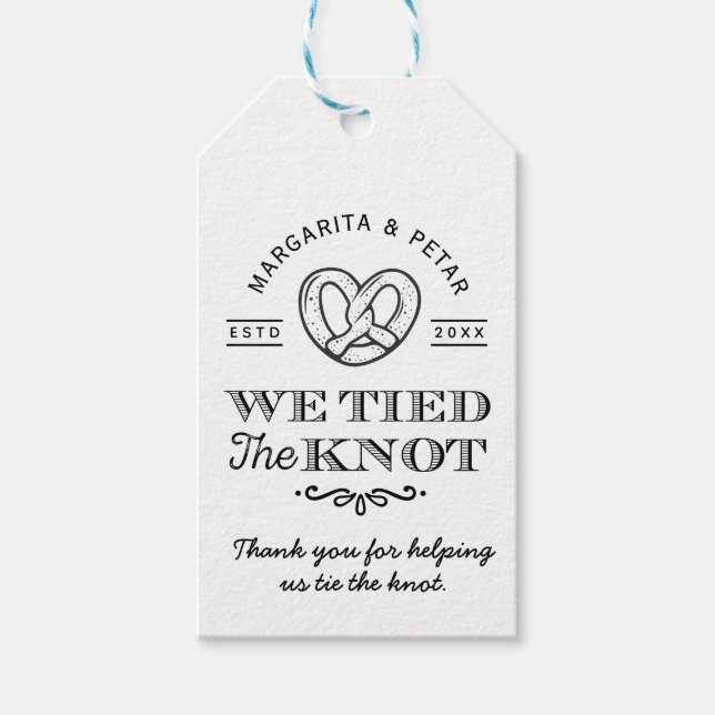 Bretzel, den wir dem Knoten danken, dass du rustik Geschenkanhänger (Vorderseite)