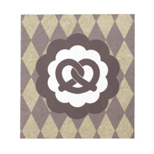 Bretzel im Vintage-Stil Notizblock