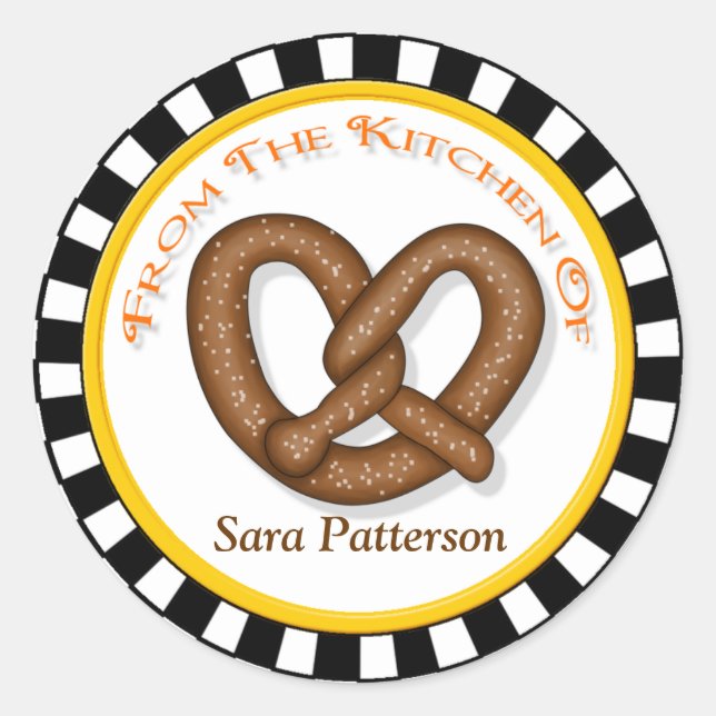 Bretzel & Round Checkerboard Kitchen Stickers (Vorderseite)