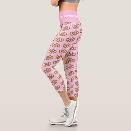 Bretzels mit Ihrem lustigen Bild bei Waist hübsch Capri Leggings