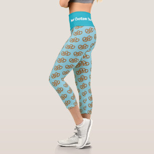 Bretzels mit Ihrem lustigen Bild bei Waist hübsch Capri Leggings