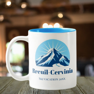 Breuil-Cervinia Skigebiet Souvenir Zweifarbige Tasse