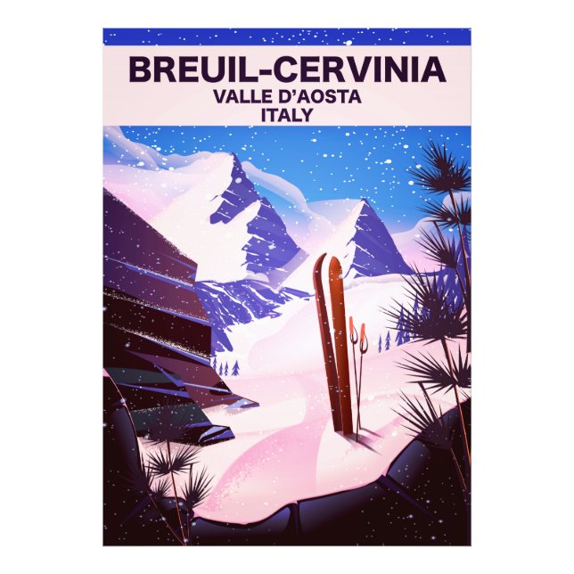 Breuil-Cervinia, Valle d’Aosta, italy, Skiposter Fotodruck (Vorne)