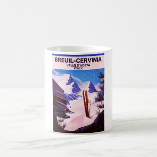 Breuil-Cervinia, Valle d’Aosta, italy, Skiposter Kaffeetasse