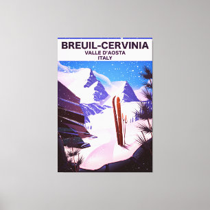 Breuil-Cervinia,Valle d'Aosta, Italien,Skiposter Leinwanddruck