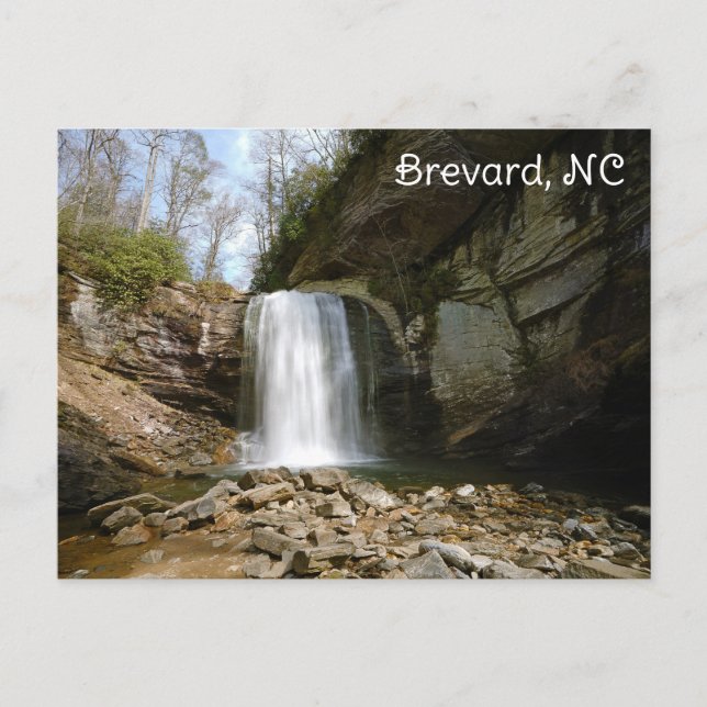 Brevard NC Looking Glass Falls Waterfall Postkarte (Vorderseite)