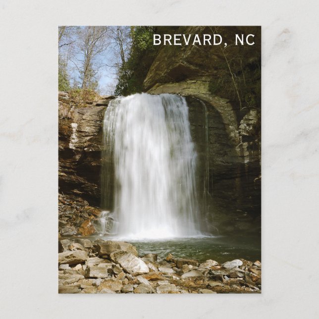 Brevard NC Looking Glass Falls Waterfall Postkarte (Vorderseite)