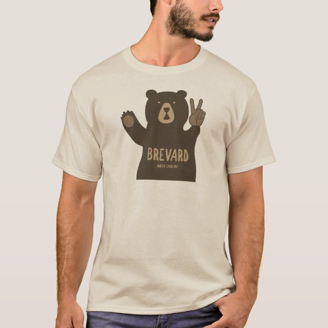Brevard North Carolina Peace Bear T-Shirt (Vorderseite)