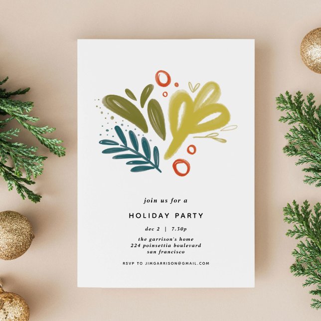 Brève | Invitation Festive Botanical Holiday Party (Bramble | Festive Botanical Holiday Party Invite)