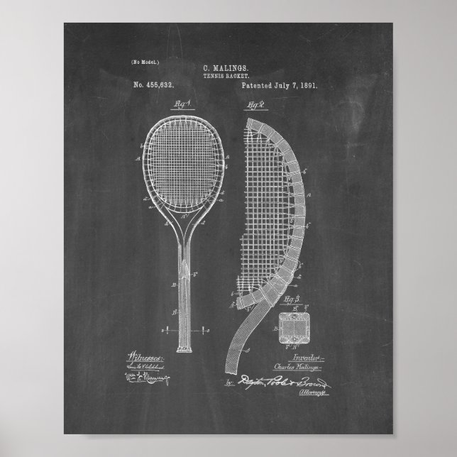 Brevet de raquette de tennis - tableau de bord (Devant)