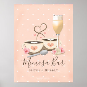Brew and Bubbly Kaffee- und Mimosa-Bar-Schild Poster
