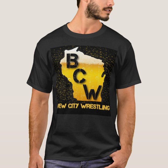 Brew City Wrestling Beer Staat T - Shirt (Vorderseite)