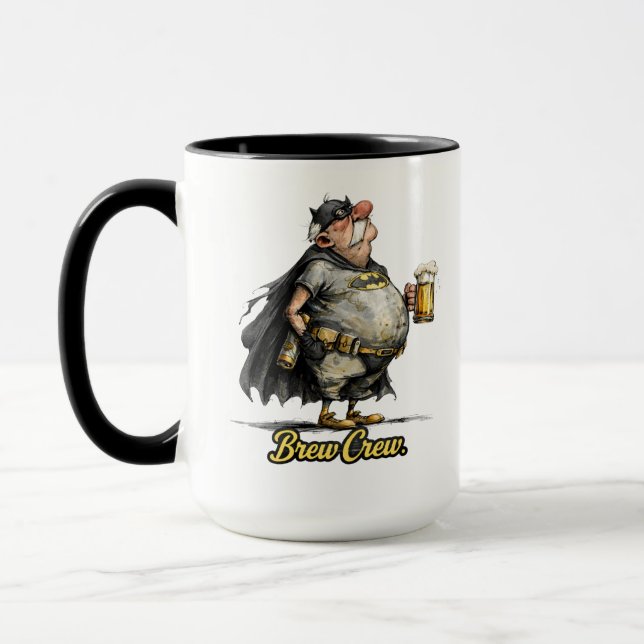 Brew Crew Beer Superhero Funny Tee Tasse (Links)