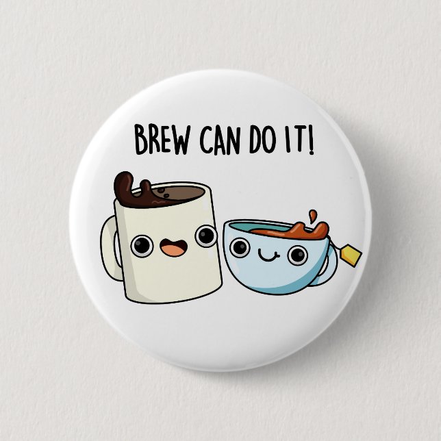 Brew kann es lustig Kaffee Pub Button (Vorderseite)