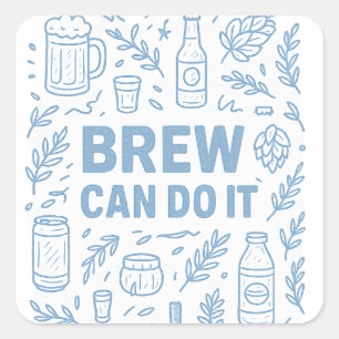 Brew kann es quadratischer aufkleber