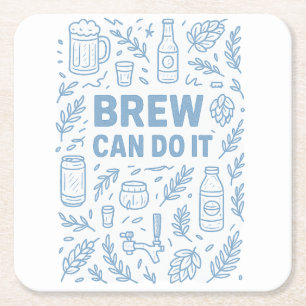 Brew kann es rechteckiger pappuntersetzer
