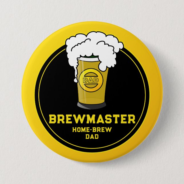 Brewmaster Beer Zuhause-brew Vater Button (Vorderseite)