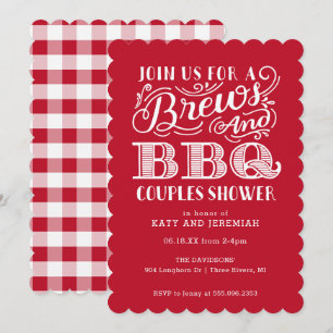 Brews and GRILLEN Couples Dusche auf Krafteinladun Einladung