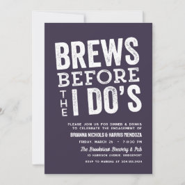 Brews, bevor ich Do's Probe Abendmahlpflaume lila Einladung