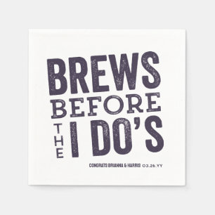 Brews, bevor ich tue Pflaume lila Probe Abendessen Serviette