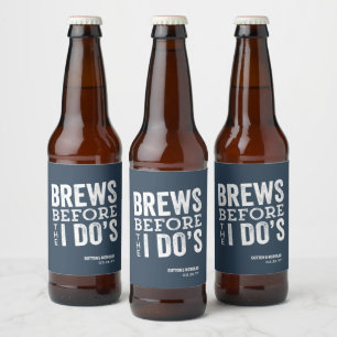 Brews bevor ichs lustige Schieferblau-Hochzeit Bierflaschenetikett